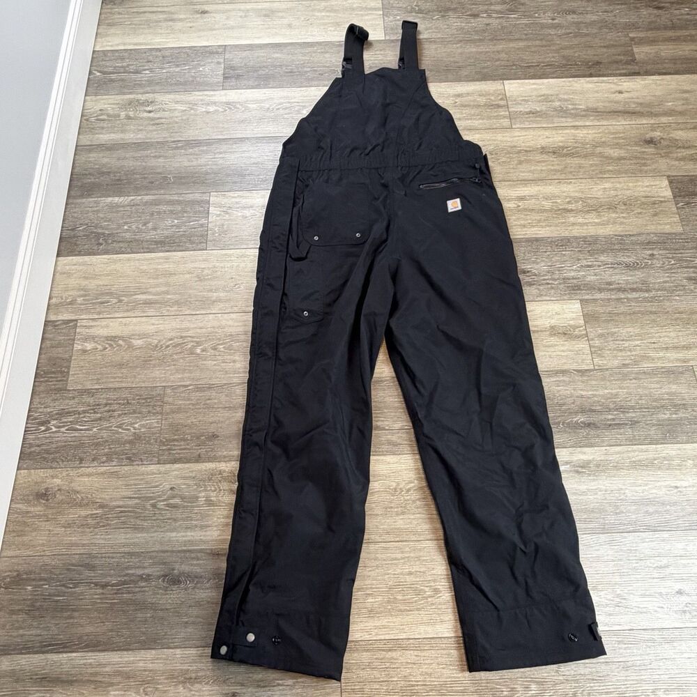 Carhartt Bib Overalls Mens XL Tall Black Storm Defender Workwear 100753-001